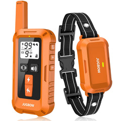 Jugbow dog shock collar remote enabling off-leash training with long-range guidance