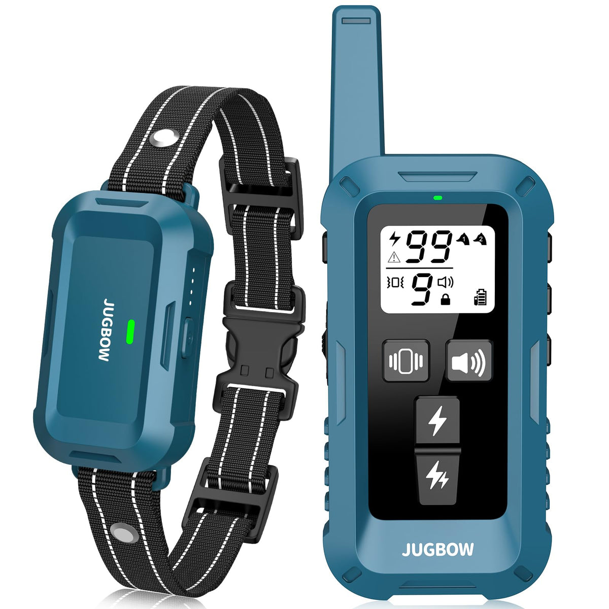 Jugbow dog shock collar remote for versatile training control.