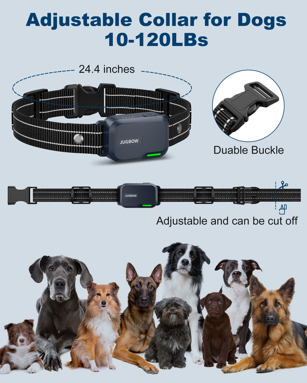Jugbow safe shock mode with adjustable levels for controlled stimulation