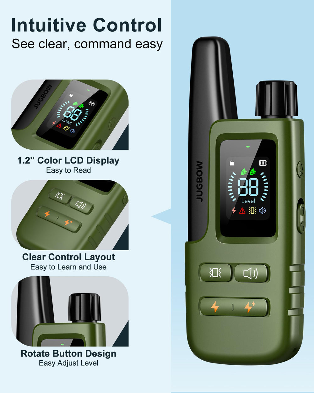 Jugbow four-training-modes-remote provides versatile options for varied training routines.