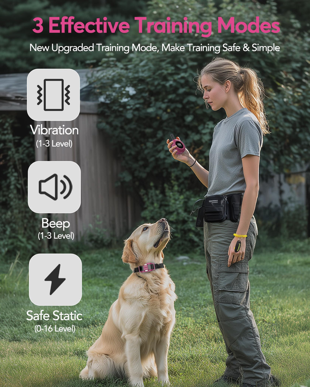 Remote control for Jugbow training collar enabling easy training sessions