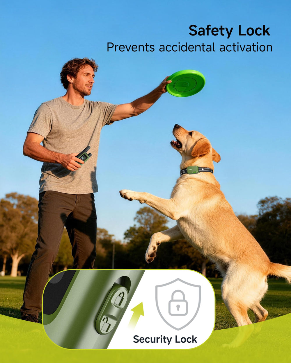 Jugbow safety-lock prevents accidental activation during travel.