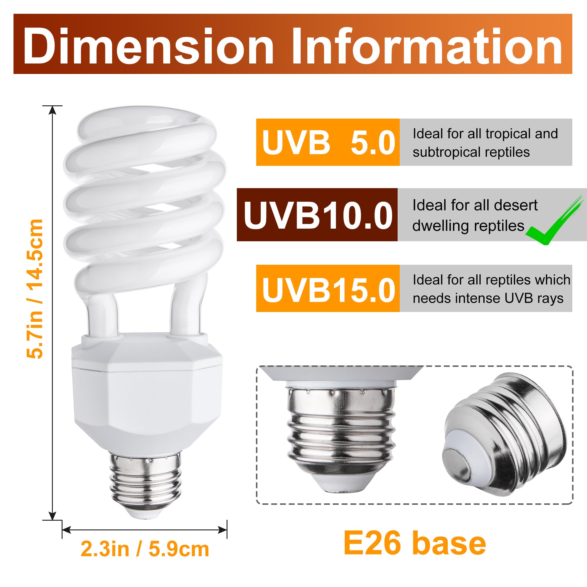 Jugbuy compact UVB desert lamp 23W provides reliable reptile lighting.