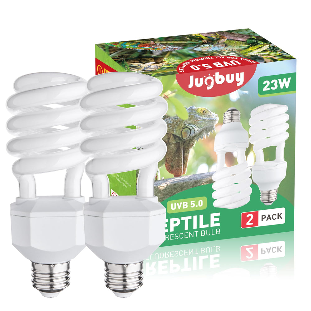 Jugbuy UVB 5.0 bulb pack for tropical reptile terrarium with balanced UV output.