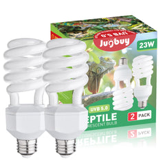 Jugbuy UVB 5.0 bulb pack for tropical reptile terrarium with balanced UV output.