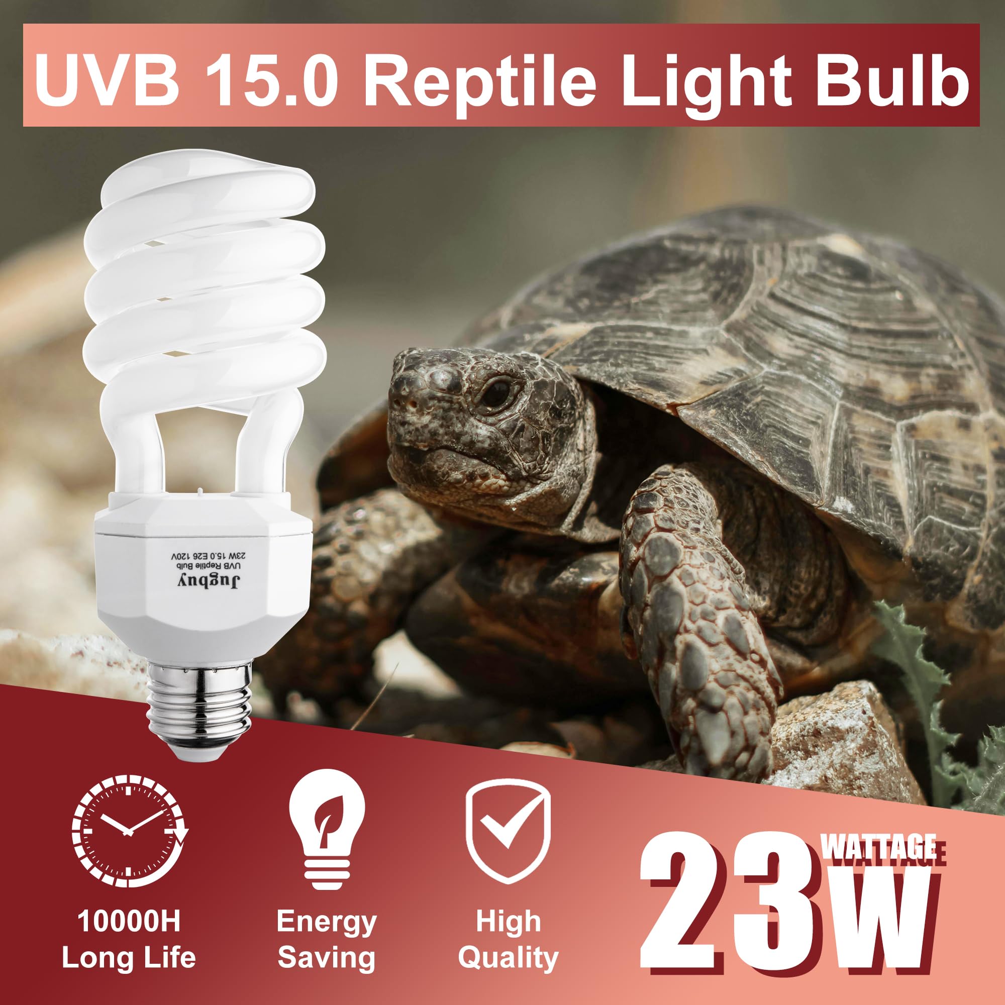 Jugbuy UVB bulb with quartz glass ensures durable UVB output over time.