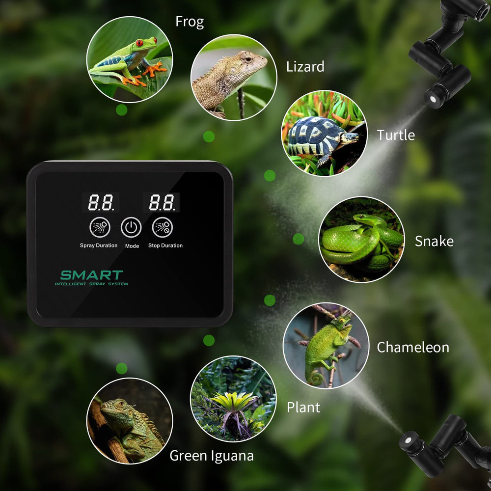 Juilsioa reptile fogger compatible with indoor plants and vivarium setups.