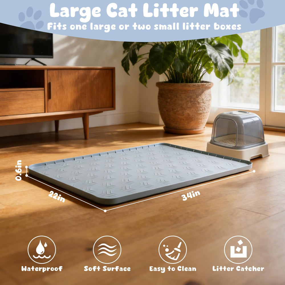 JUJOMAT waterproof and durable silicone mat protects floors.