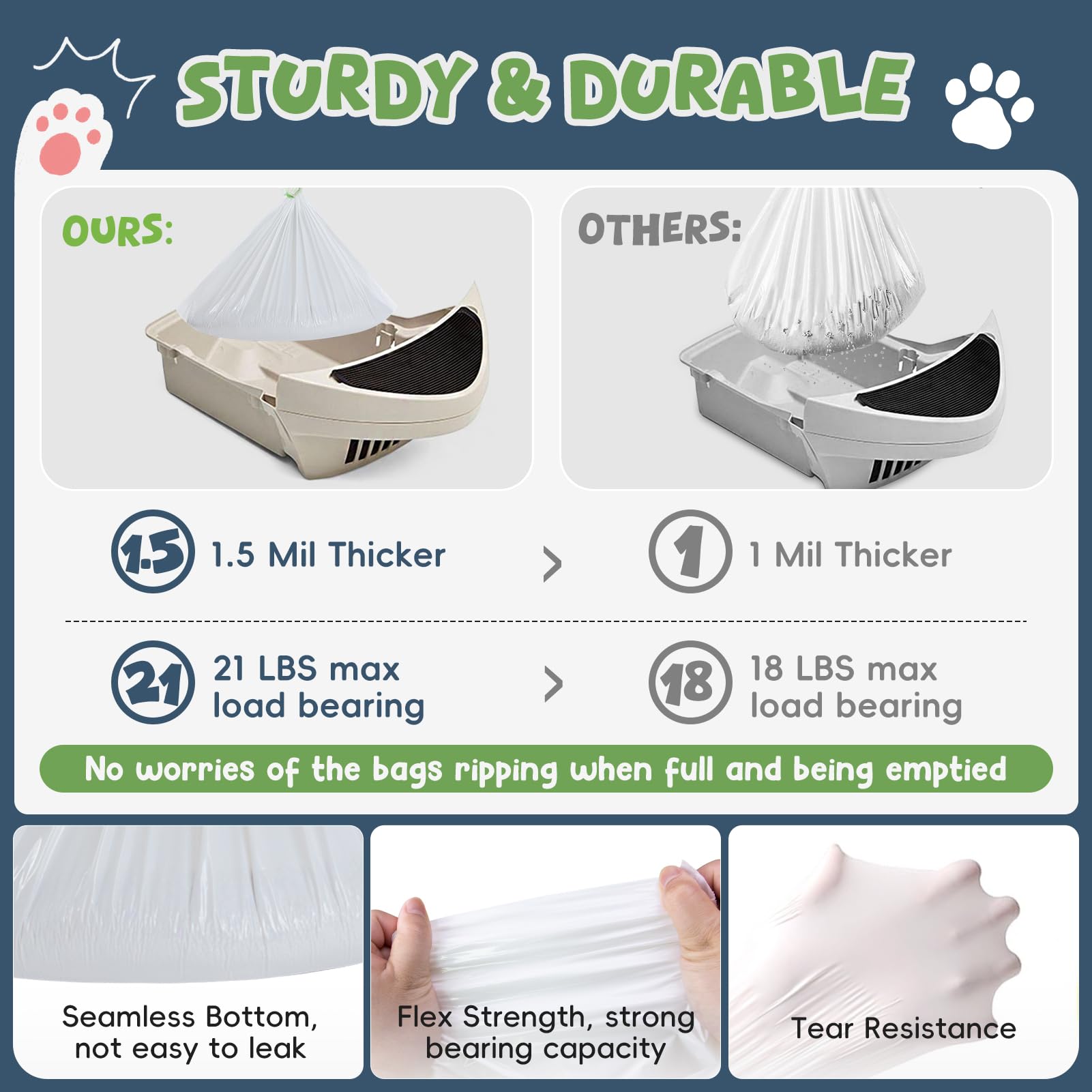 JUKAMO drawstring closure seals waste and odors for quick changes.