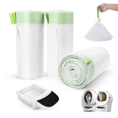 JUKAMO robot litter bags packaging showing 120-count rolls for home use.