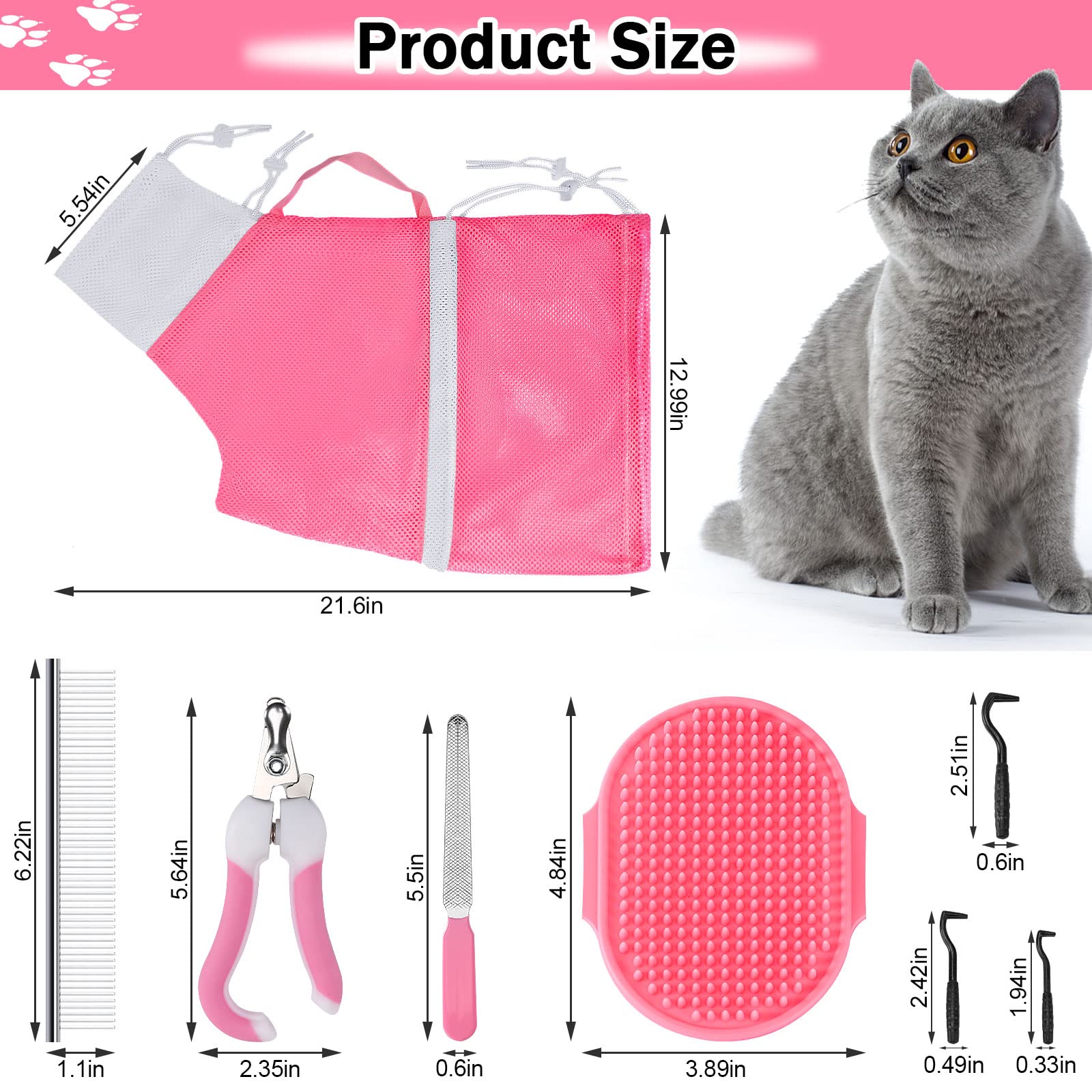 JULMELON cat washing bag gray front view supports calm washing.