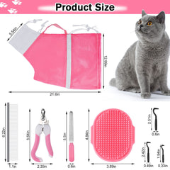 JULMELON cat washing bag gray front view supports calm washing.