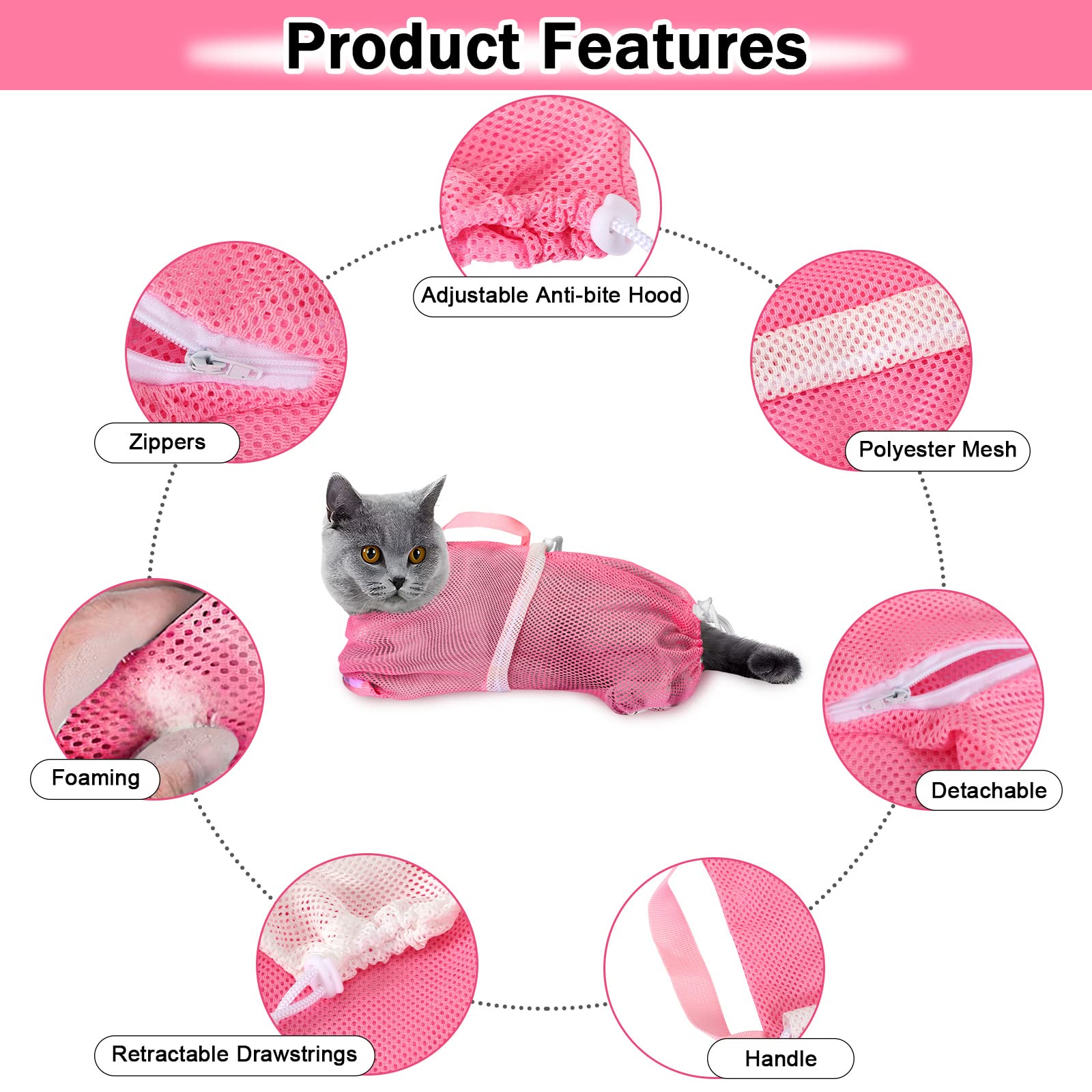 JULMELON pet grooming comb included for detangling before bath.