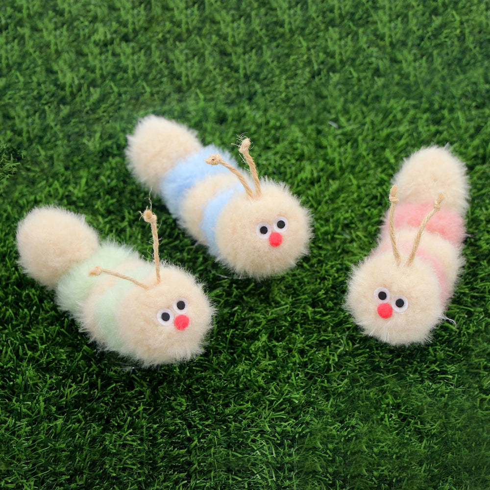 Jumpaws interactive trio catnip caterpillar pack for varied play sessions.