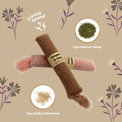 Jumpaws sherpa material toy offers a soft, cozy grip for evenings.