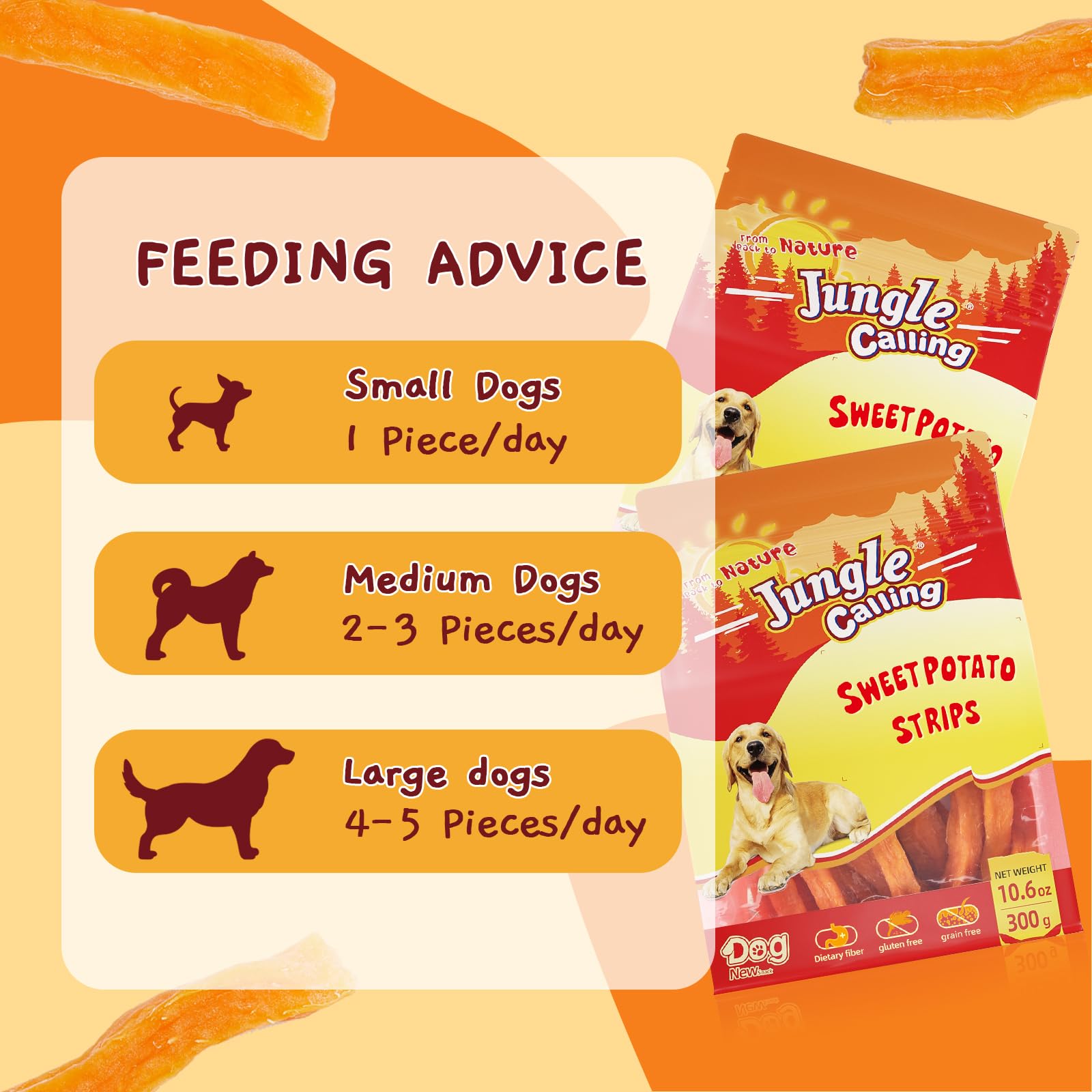 Jungle Calling suitable for puppies and adult dogs, promoting versatile use.