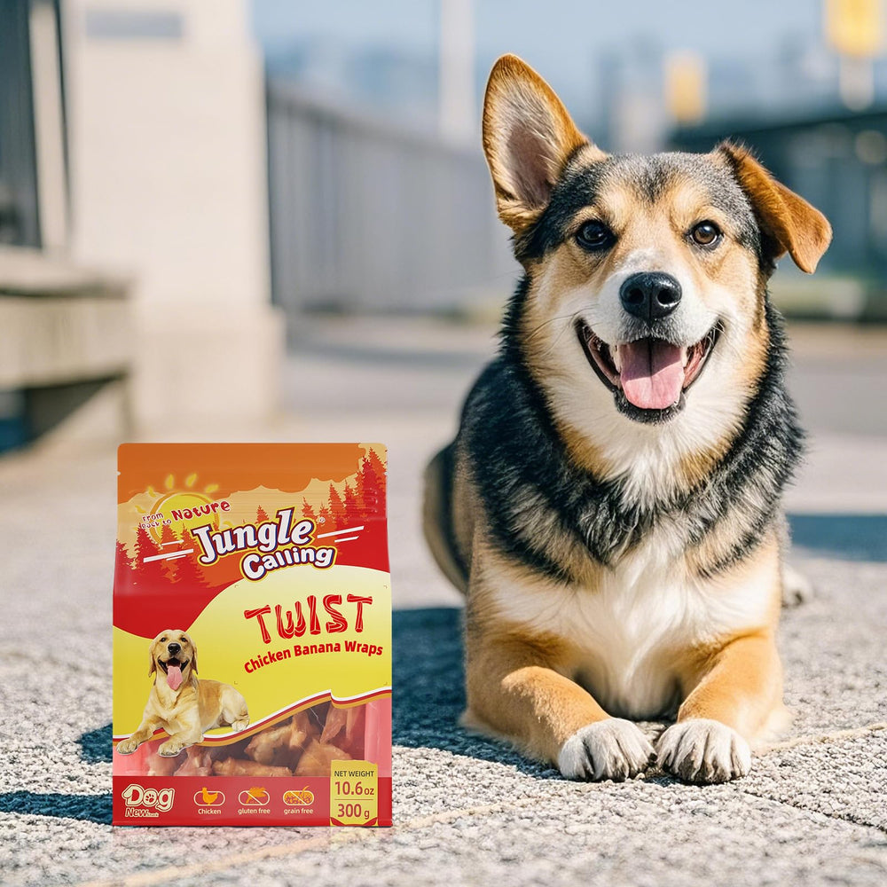 Jungle Calling anxiety-relief-dog-chews – chewable outlet for anxious moments.