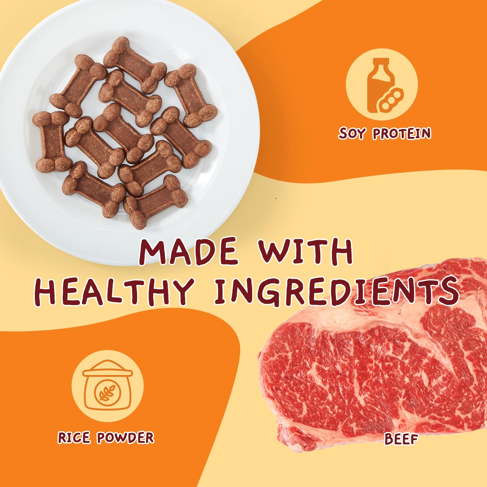 Jungle Calling beef chewy treat: bone-shaped bites ideal for quick training rewards