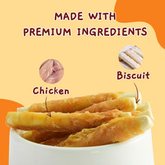 Jungle Calling Chicken Biscuits close-up highlighting real chicken flavor.