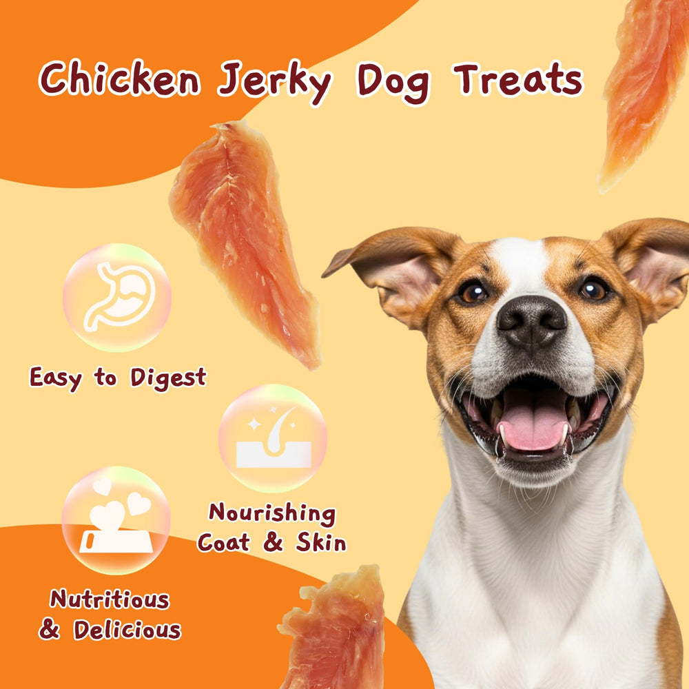 Close-up of Jungle Calling chicken breast jerky slices for a chewy texture