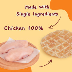 Close-up of Jungle Calling Chicken Chips crunch highlighting crispy texture for chews