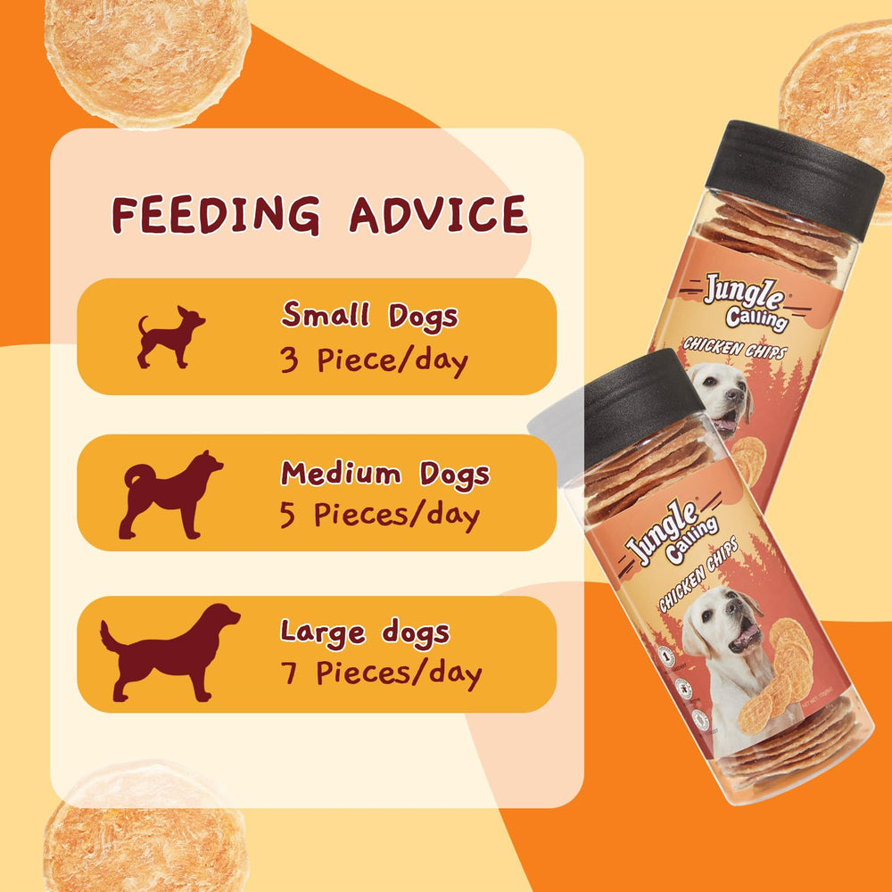 Uniform round chips ideal for portioning across dog sizes