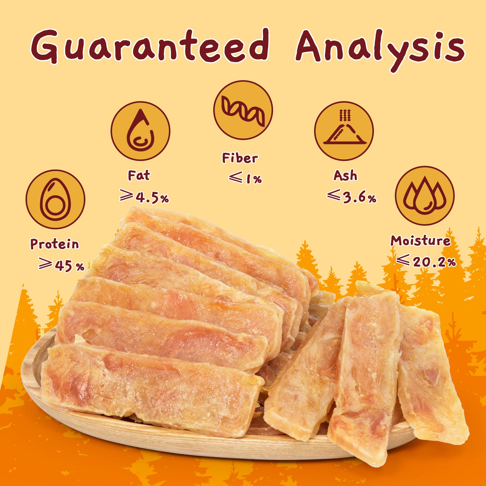 Close-up of Jungle Calling chicken jerky treats