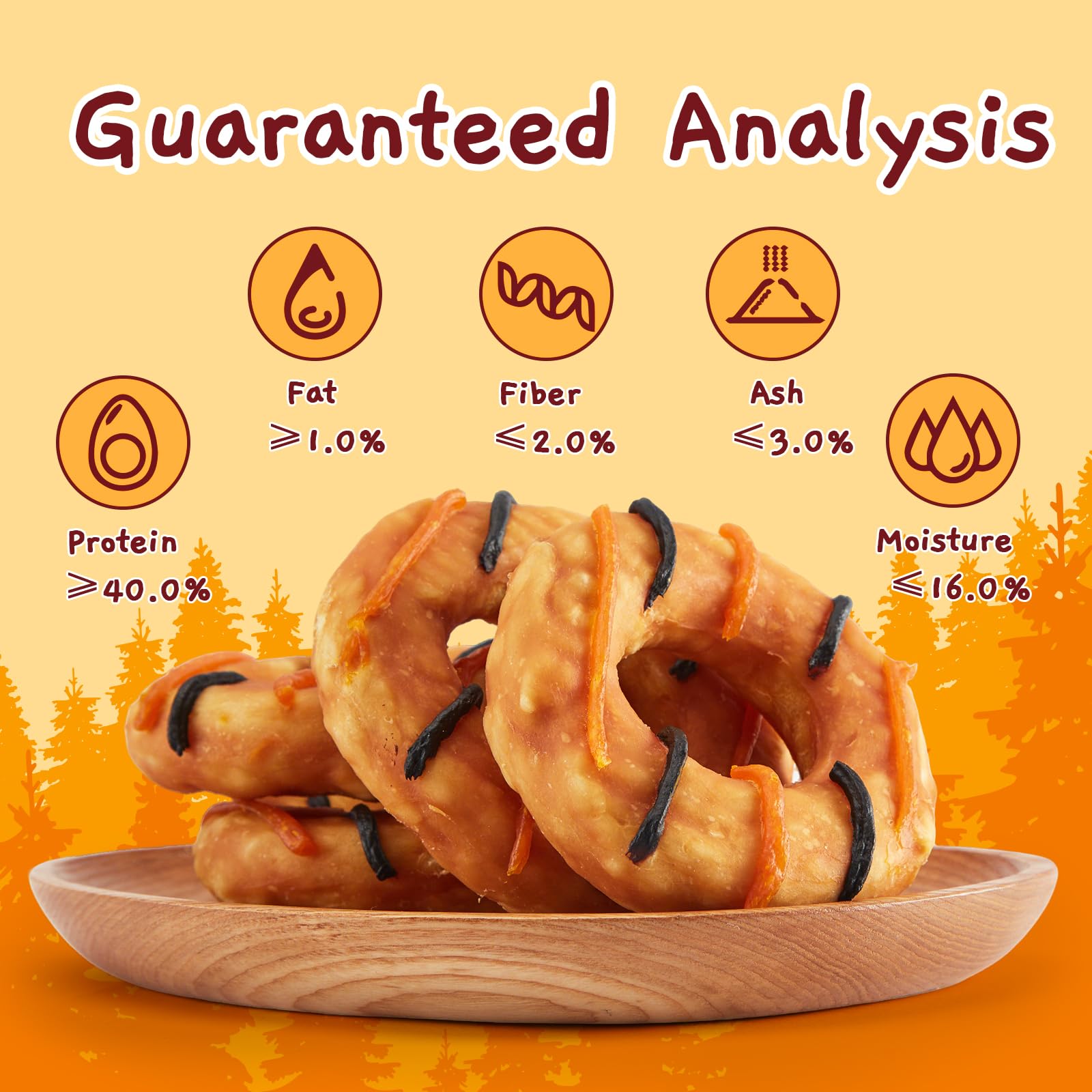 Jungle Calling chicken-wrapped collagen donuts closeup highlights tasty, long-lasting chews.