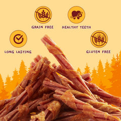 Jungle Calling chicken-wrapped collagen treats close-up highlighting flavorful, digestible chew
