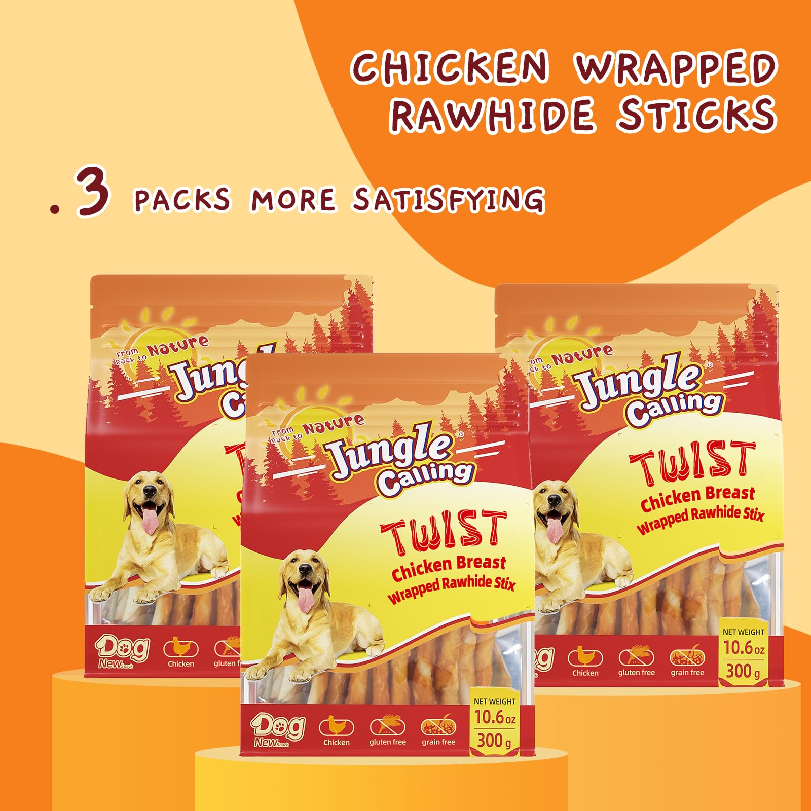 Jungle Calling chew suitable for dogs of all sizes during playtime