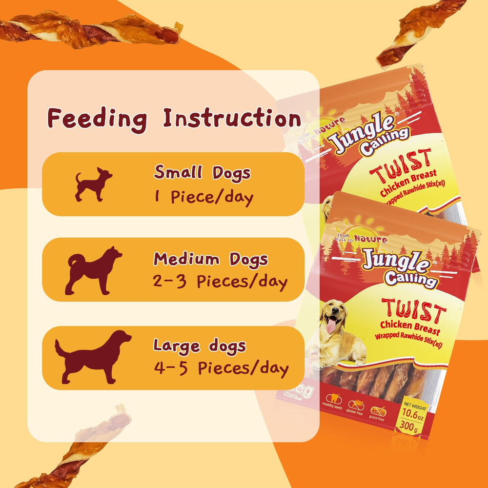 Jungle Calling dog treats packaging highlights high-protein, low-fat dental chews