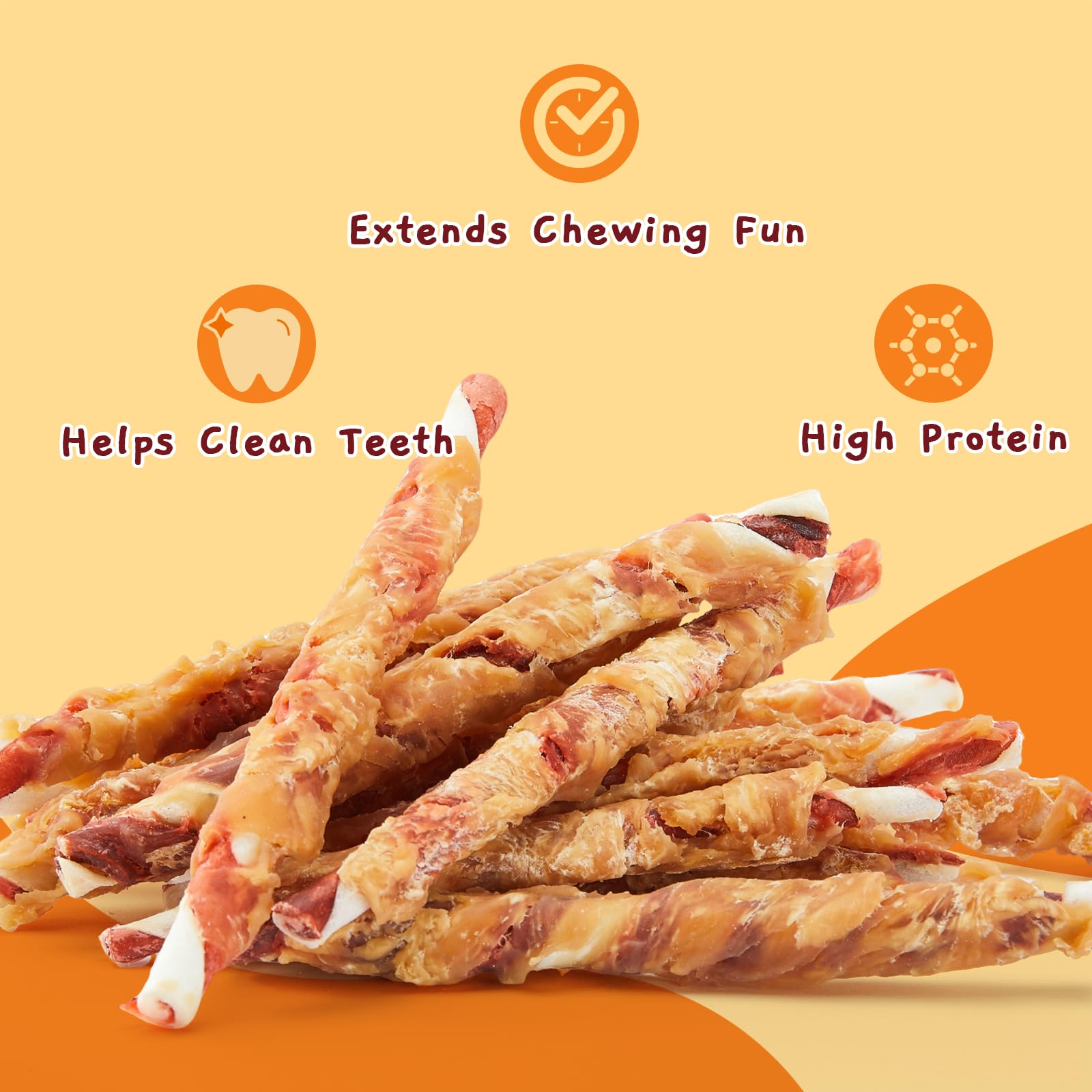 Jungle Calling dog treats - teeth-cleaning-texture demonstrates natural surface for dental-friendly chewing