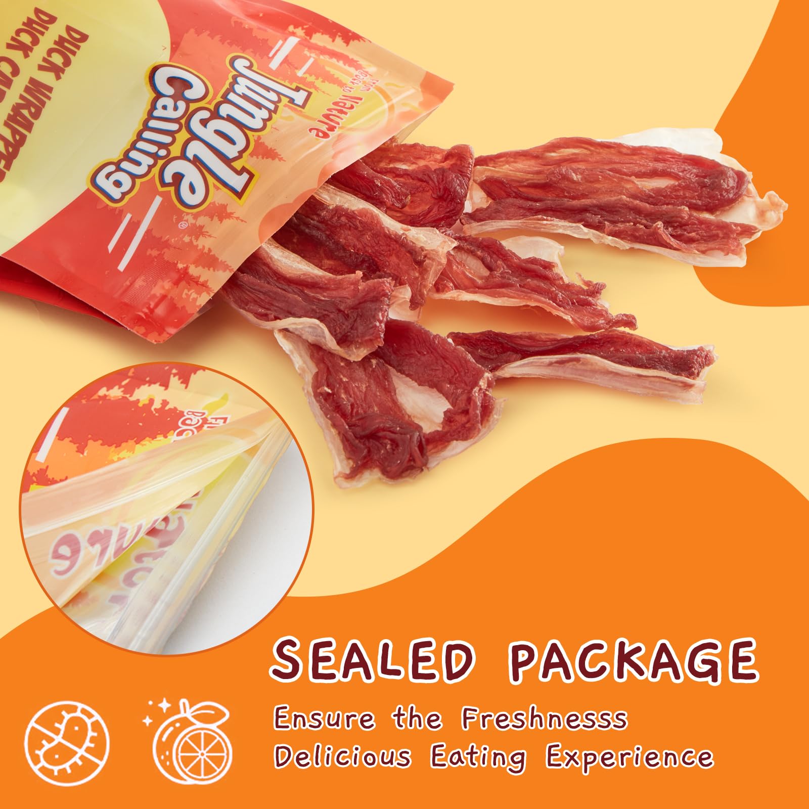 Rawhide-free design emphasizes safe snacking with Jungle Calling duck wrapped bones