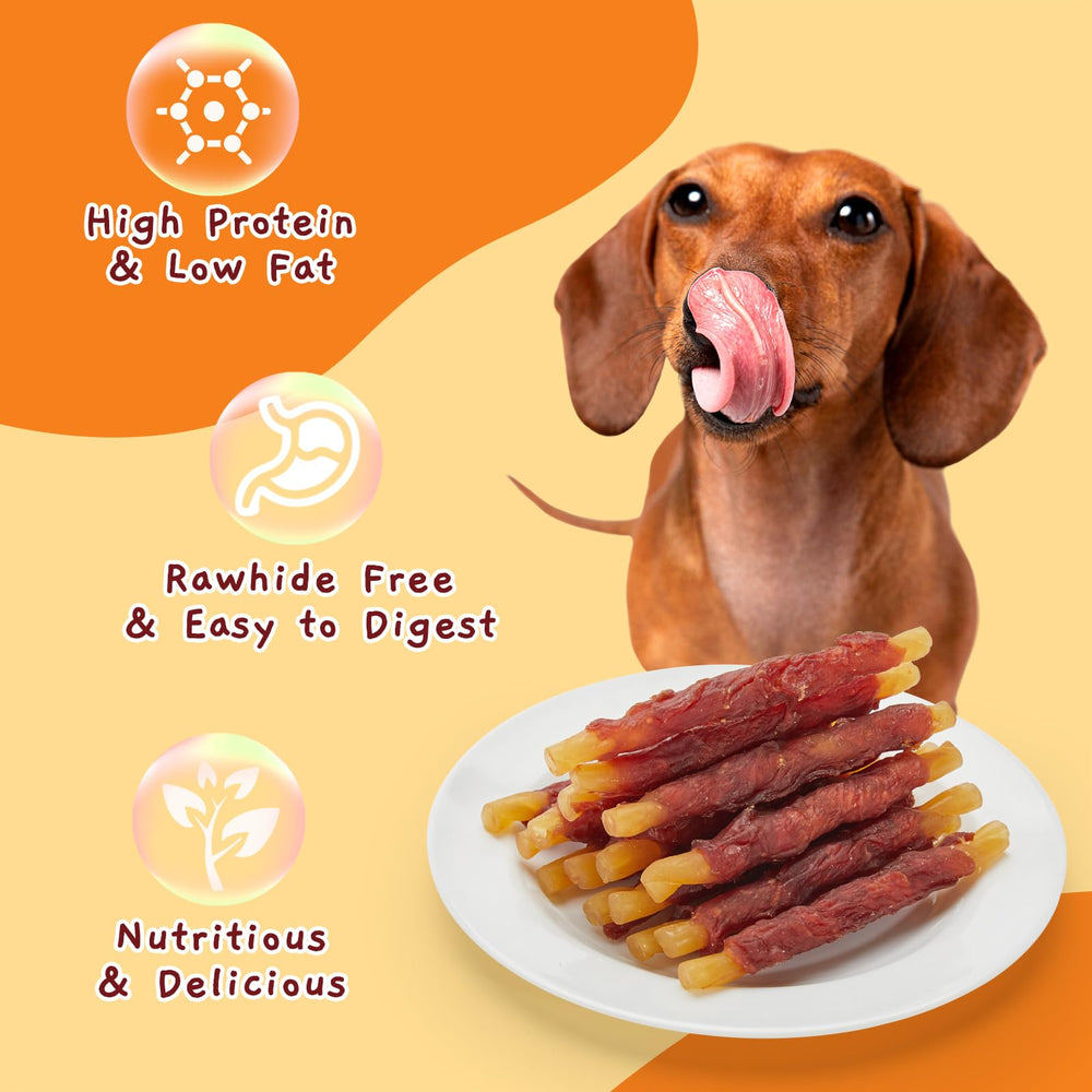 Jungle Calling training reward sticks shown with a focused dog.