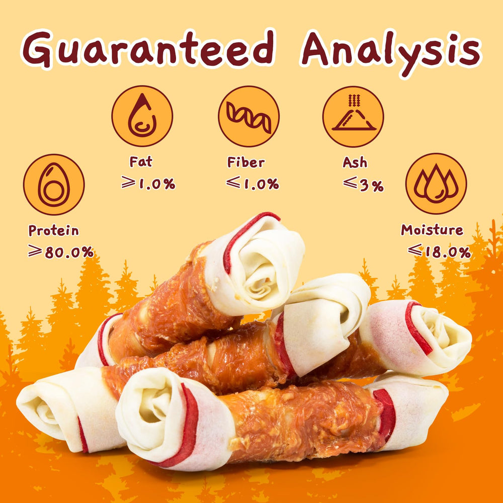 Jungle Calling durability-focused rawhide bone – twist knot detail for engaging chews.