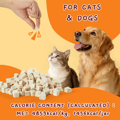 Jungle Calling freeze dried chicken treat closeup crispy texture with high protein appeal