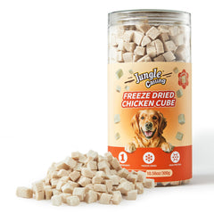 Jungle Calling freeze dried chicken treats pack ideal for training rewards and portion control