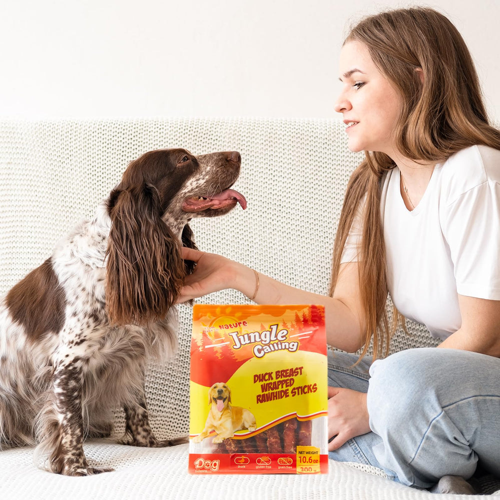 Jungle Calling grain-free dog treat; gentle on sensitive tummies.