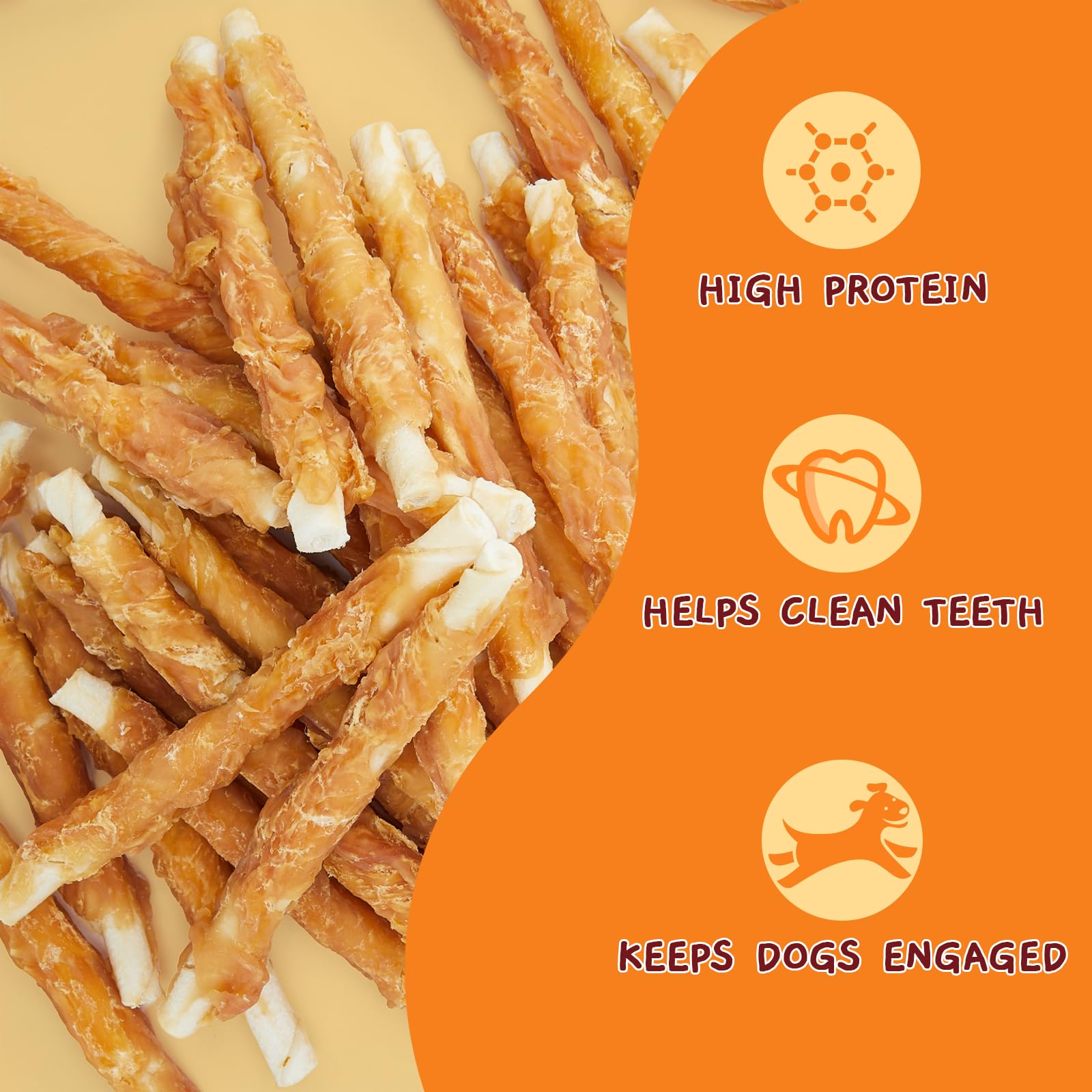 Jungle Calling high protein chicken wrapped chews ideal for training