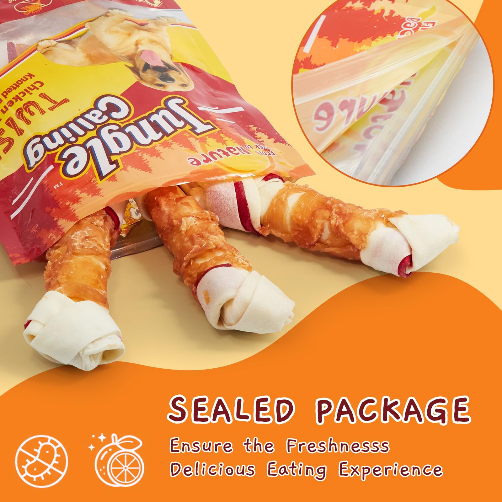 Jungle Calling dog chew caution – supervise feeding to ensure safe chewing.