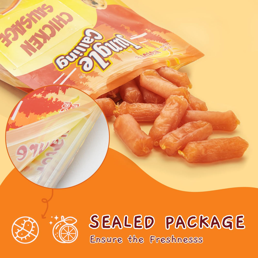 Jungle Calling on-the-go use: resealable bag for walks.