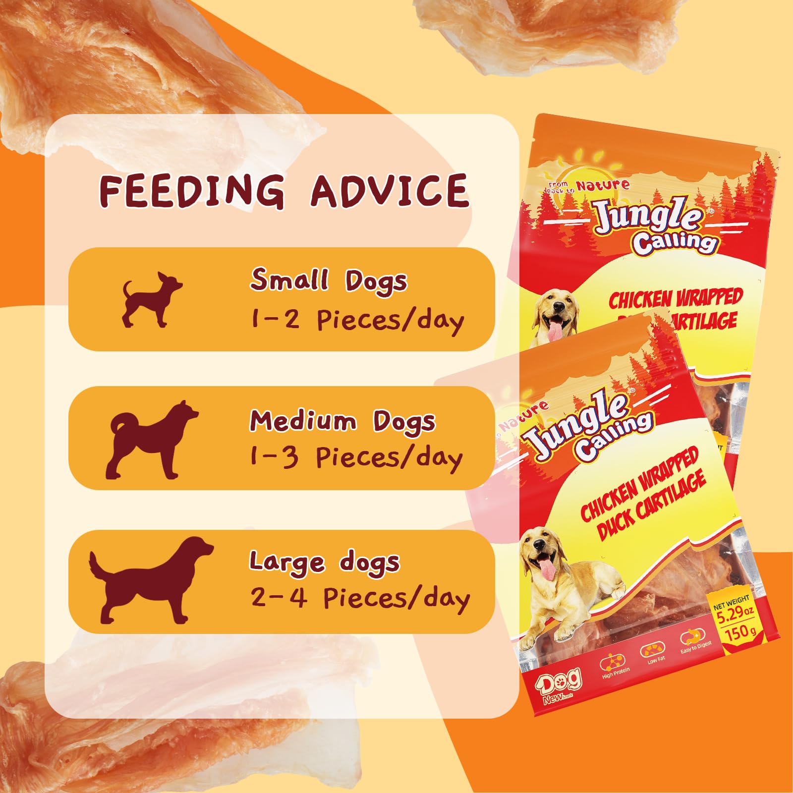 Jungle Calling teeth-cleaning chews showcased for fresh breath.