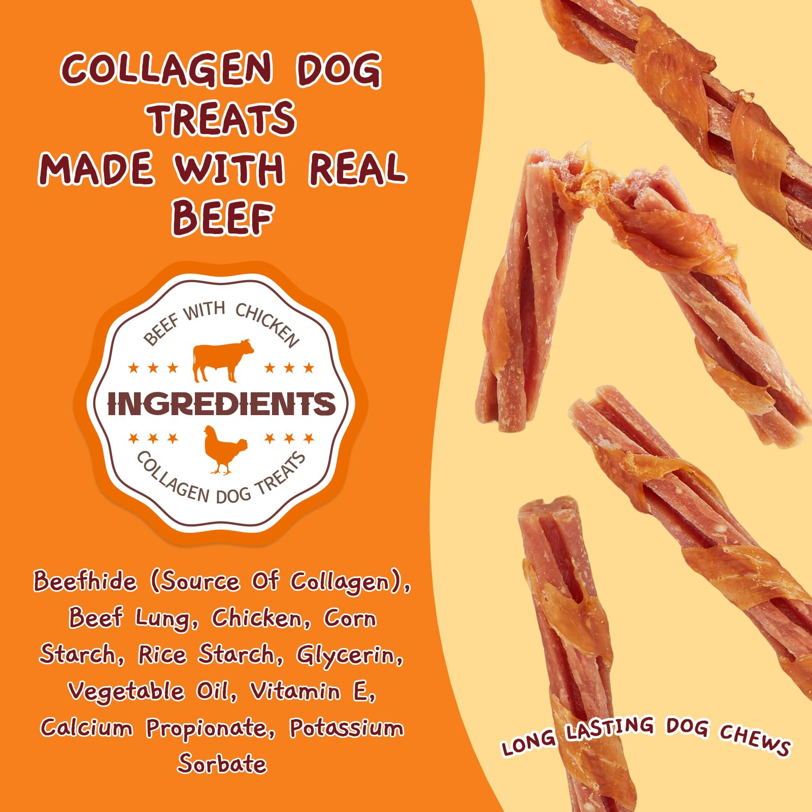 Jungle Calling teeth-cleaning sticks close-up emphasizes dental health benefits for dogs