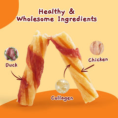 Jungle Calling textured collagen chew demonstrates digestible rawhide alternative in action