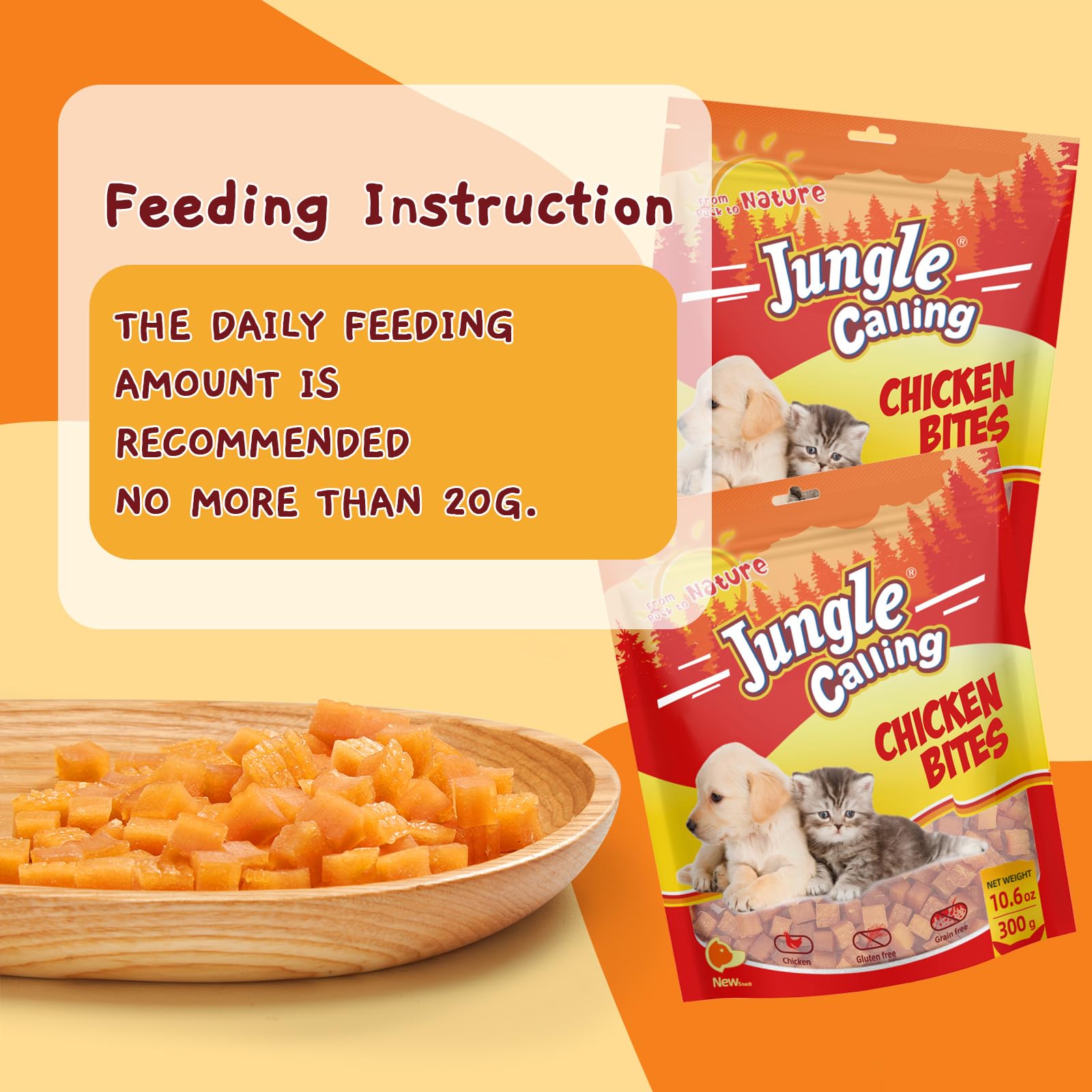 Jungle Calling training treats for dogs and cats in use for rewarding training sessions