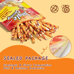 Jungle Calling treats on shelf emphasize long-lasting dental chews ideal for training