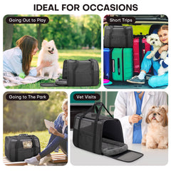 JUNGYOON Premium Cat Carrier with 3-sided mesh for airflow and visibility.