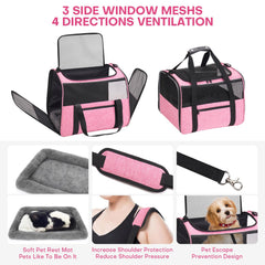JUNGYOON Premium Cat Carrier plush pad provides cozy comfort.