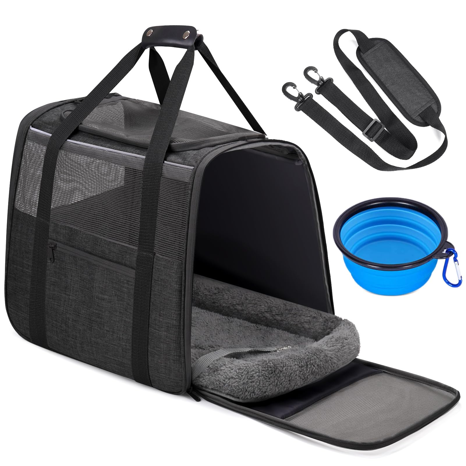 JUNGYOON Premium Cat Carrier top-opening entry for easy loading.