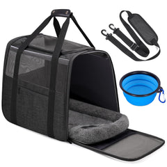 JUNGYOON Premium Cat Carrier top-opening entry for easy loading.
